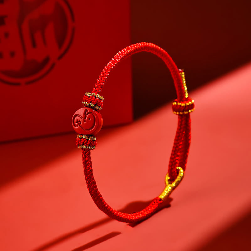 KarmaRipple's Chinese Zodiac Red String Eight Thread Peace Weave Cinnabar Protection Fortune Bracelet p14