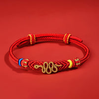 KarmaRipple's Red String Eight Thread Peace Weave Year Of The Snake Protection Woven Bracelet