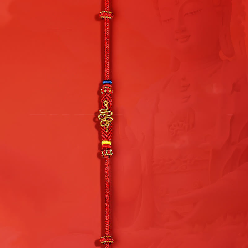 KarmaRipple's Red String Eight Thread Peace Weave Year Of The Snake Protection Woven Bracelet p2