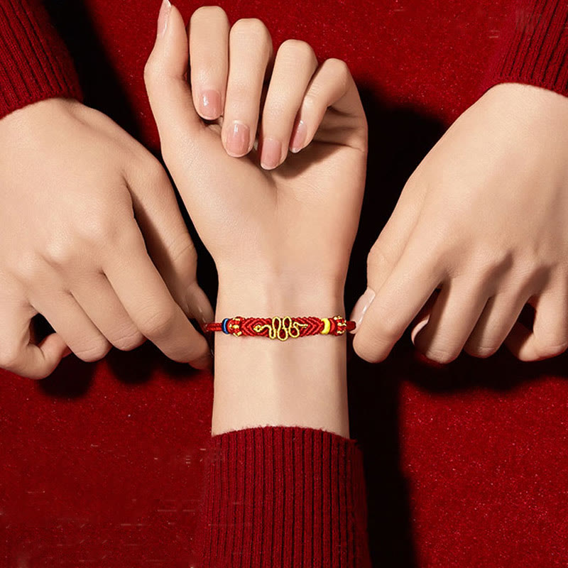 KarmaRipple's Red String Eight Thread Peace Weave Year Of The Snake Protection Woven Bracelet p5