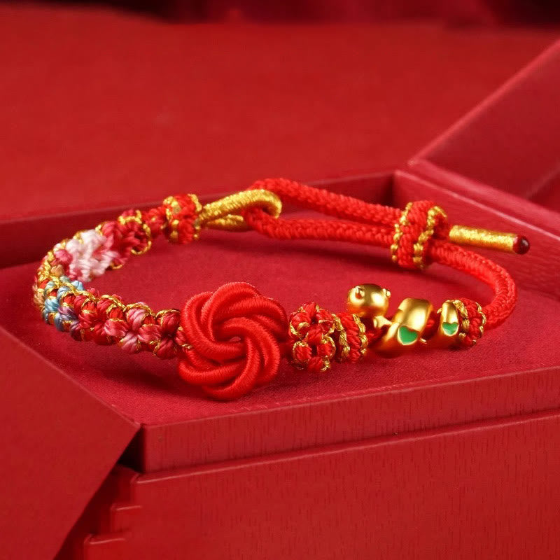 KarmaRipple's Red String Mandala Weave Hand-woven Colorful Flowers Year Of The Snake Protection Woven Bracelet p9
