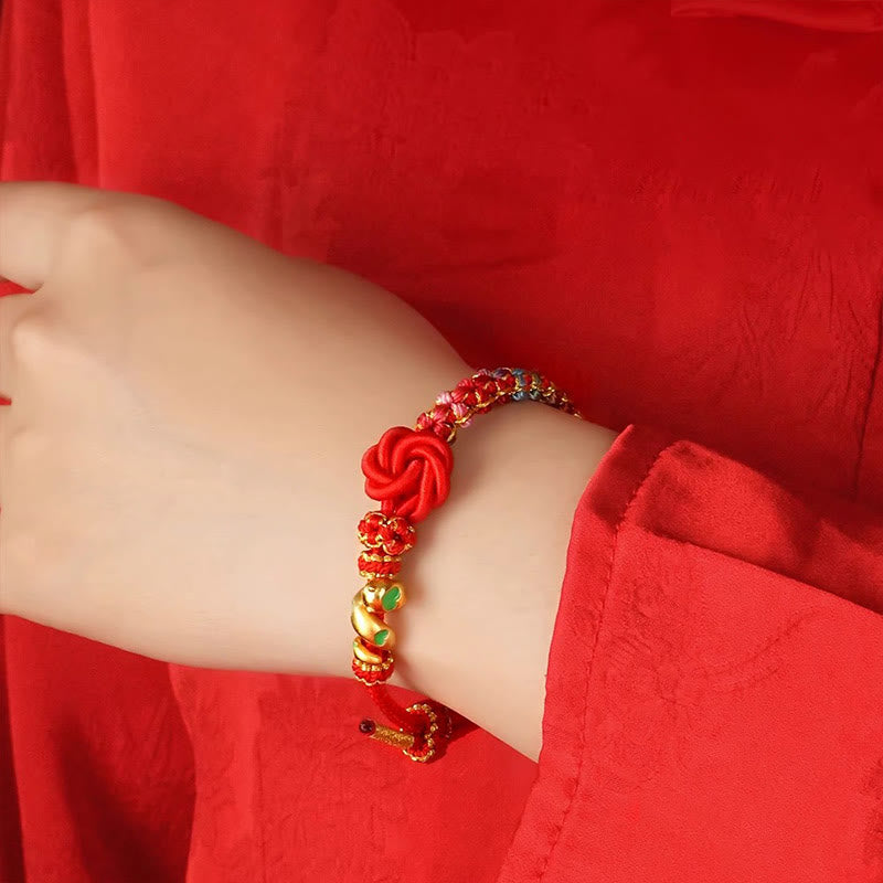 KarmaRipple's Red String Mandala Weave Hand-woven Colorful Flowers Year Of The Snake Protection Woven Bracelet p6