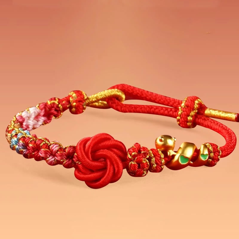 KarmaRipple's Red String Mandala Weave Hand-woven Colorful Flowers Year Of The Snake Protection Woven Bracelet p8
