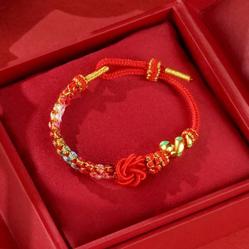 KarmaRipple's Red String Mandala Weave Hand-woven Colorful Flowers Year Of The Snake Protection Woven Bracelet p2