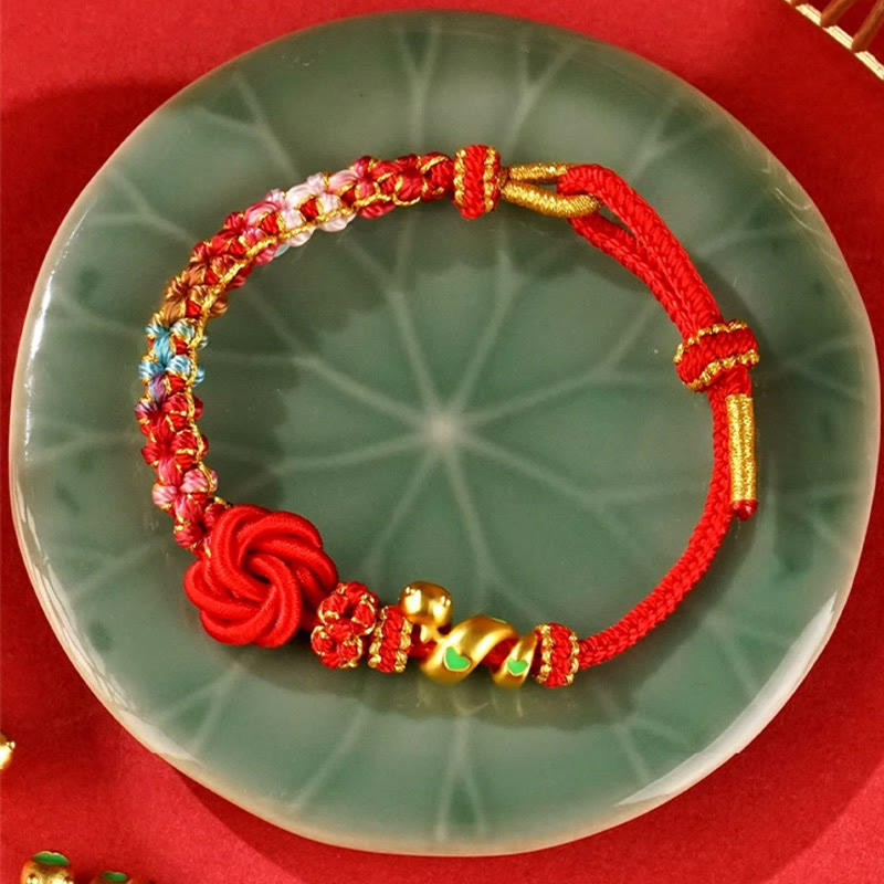 KarmaRipple's Red String Mandala Weave Hand-woven Colorful Flowers Year Of The Snake Protection Woven Bracelet p3