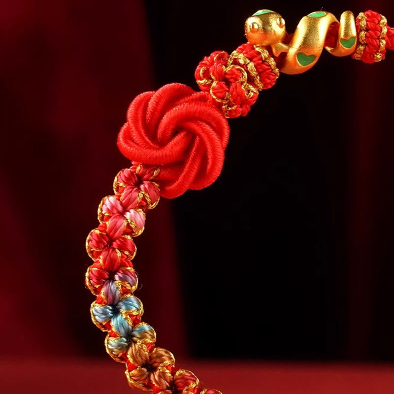 KarmaRipple's Red String Mandala Weave Hand-woven Colorful Flowers Year Of The Snake Protection Woven Bracelet p11