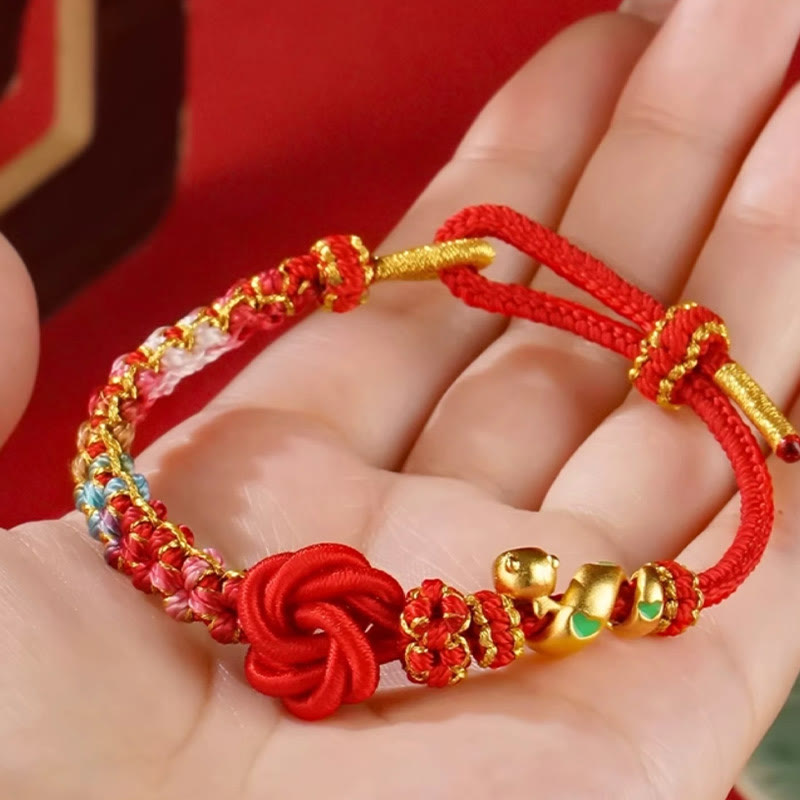 KarmaRipple's Red String Mandala Weave Hand-woven Colorful Flowers Year Of The Snake Protection Woven Bracelet p5