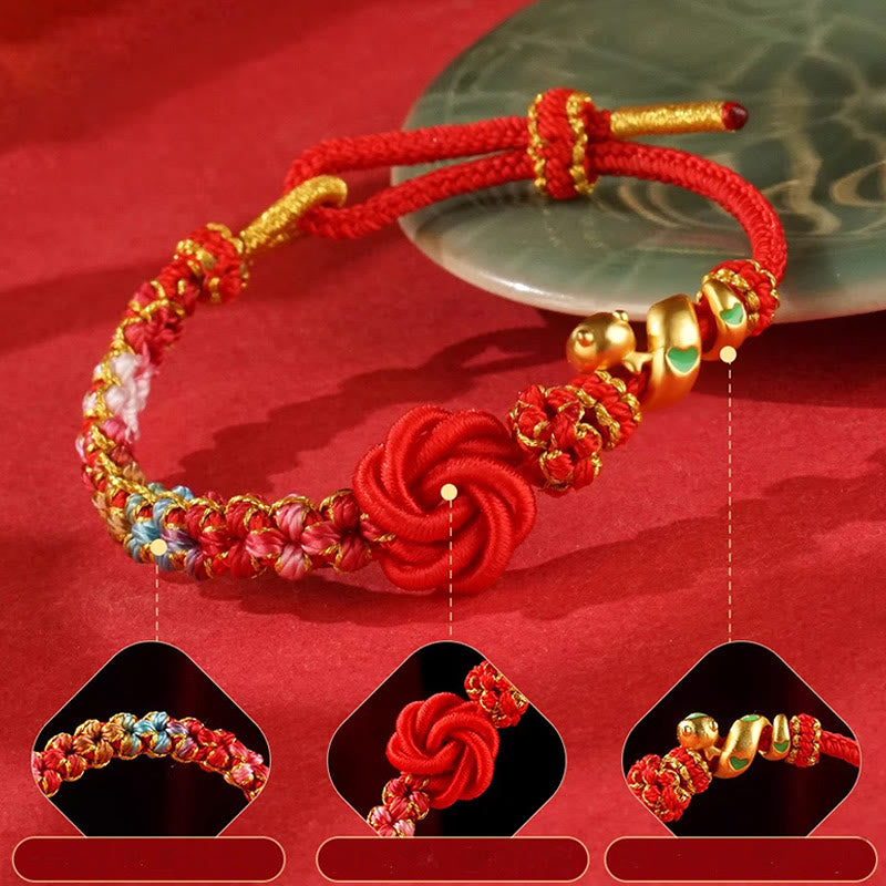 KarmaRipple's Red String Mandala Weave Hand-woven Colorful Flowers Year Of The Snake Protection Woven Bracelet p4