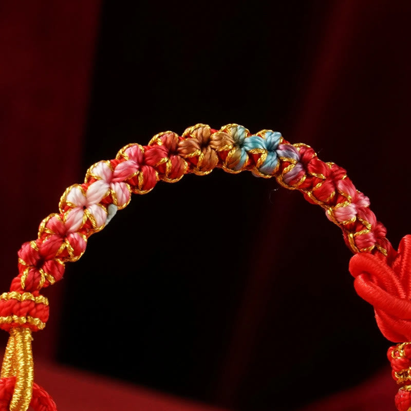KarmaRipple's Red String Mandala Weave Hand-woven Colorful Flowers Year Of The Snake Protection Woven Bracelet p12