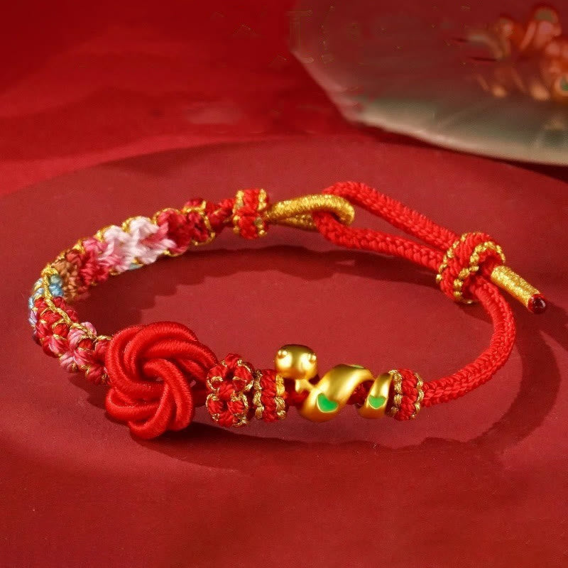 KarmaRipple's Red String Mandala Weave Hand-woven Colorful Flowers Year Of The Snake Protection Woven Bracelet p1