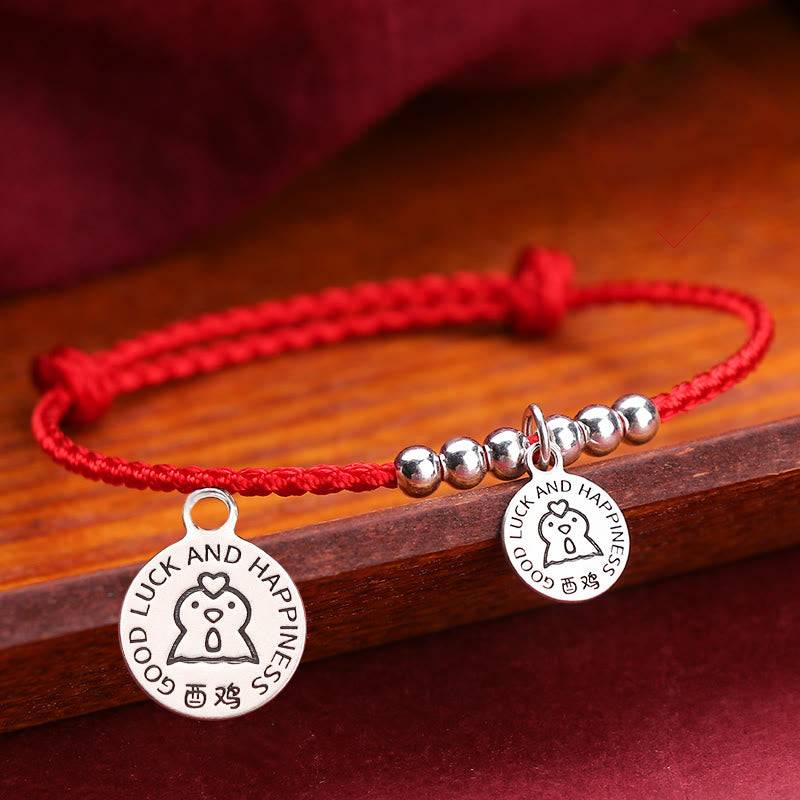 KarmaRipple's Chinese Zodiac Kid Red String 999 Sterling Silver Protection Bracelet p36