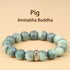 Pig-Amitabha Buddha / 12mm(Wrist Circumference 14-17cm)
