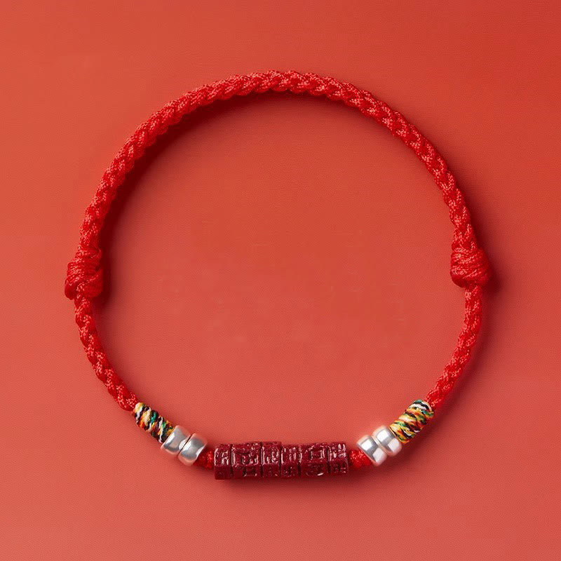 KarmaRipple's 925 Sterling Silver Om Mani Padme Hum Cinnabar Blessing Child Adult Bracelet p16