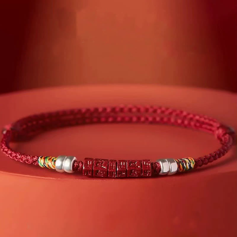 KarmaRipple's 925 Sterling Silver Om Mani Padme Hum Cinnabar Blessing Child Adult Bracelet p2