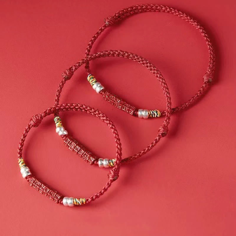 KarmaRipple's 925 Sterling Silver Om Mani Padme Hum Cinnabar Blessing Child Adult Bracelet p18