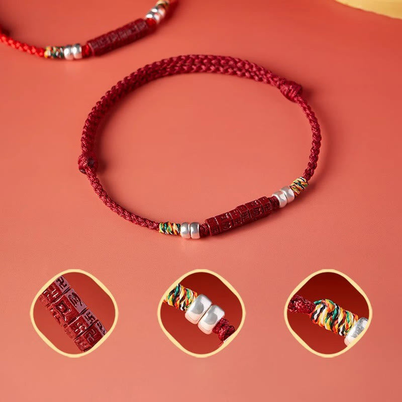 KarmaRipple's 925 Sterling Silver Om Mani Padme Hum Cinnabar Blessing Child Adult Bracelet p3
