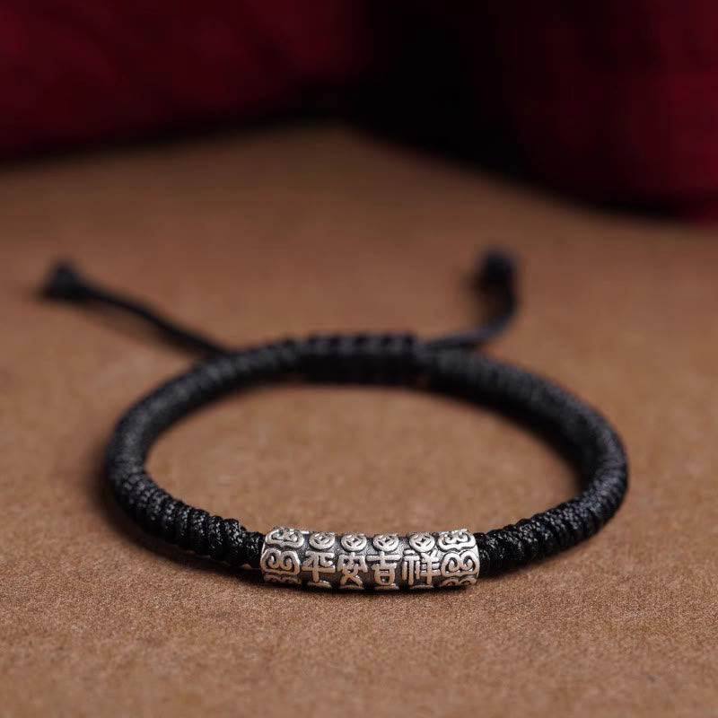 KarmaRipple's Handmade 999 Sterling Silver Peace and Good Fortune Om Mani Padme Hum Luck?Rope Bracelet p5