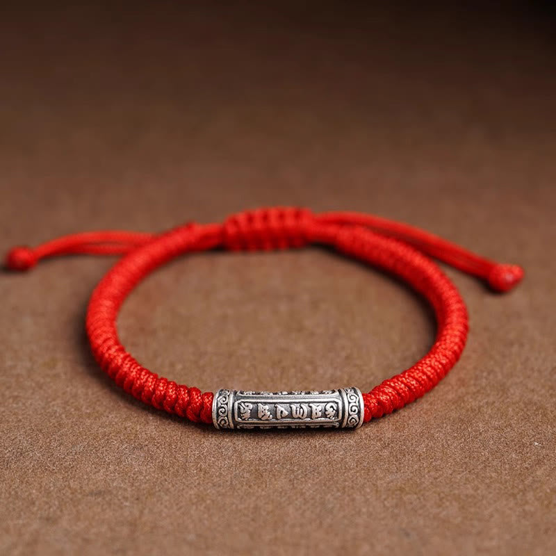 KarmaRipple's Handmade 999 Sterling Silver Peace and Good Fortune Om Mani Padme Hum Luck?Rope Bracelet p4