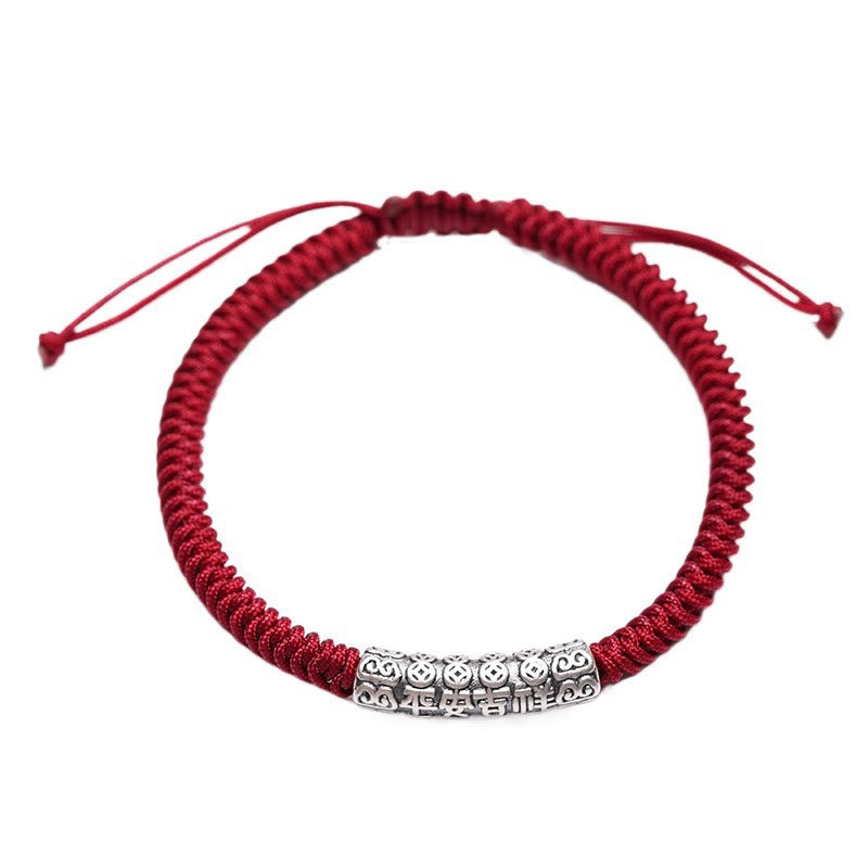 KarmaRipple's Handmade 999 Sterling Silver Peace and Good Fortune Om Mani Padme Hum Luck?Rope Bracelet p20