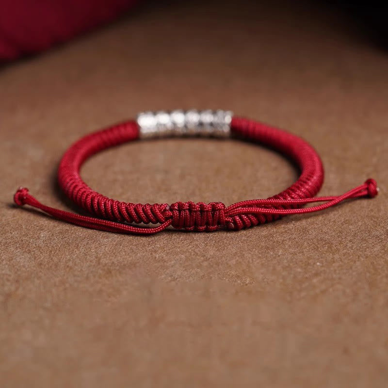 KarmaRipple's Handmade 999 Sterling Silver Peace and Good Fortune Om Mani Padme Hum Luck?Rope Bracelet p15