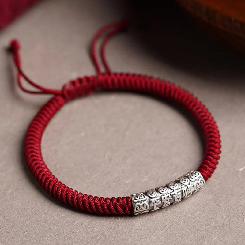 KarmaRipple's Handmade 999 Sterling Silver Peace and Good Fortune Om Mani Padme Hum Luck?Rope Bracelet p8