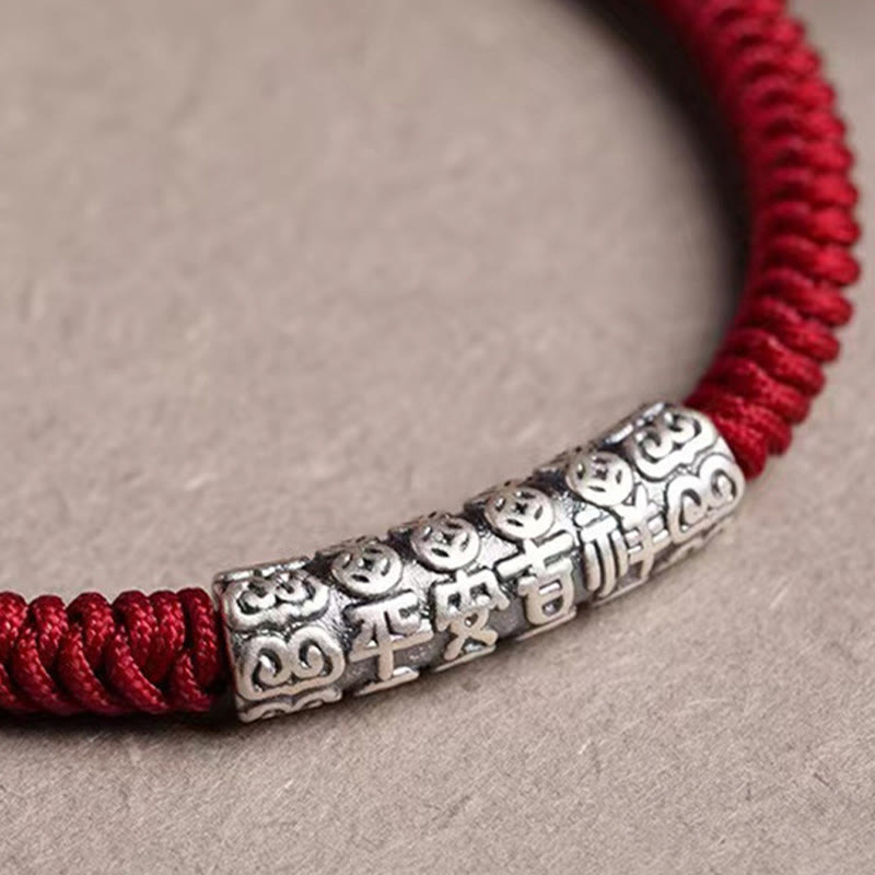 KarmaRipple's Handmade 999 Sterling Silver Peace and Good Fortune Om Mani Padme Hum Luck?Rope Bracelet p18