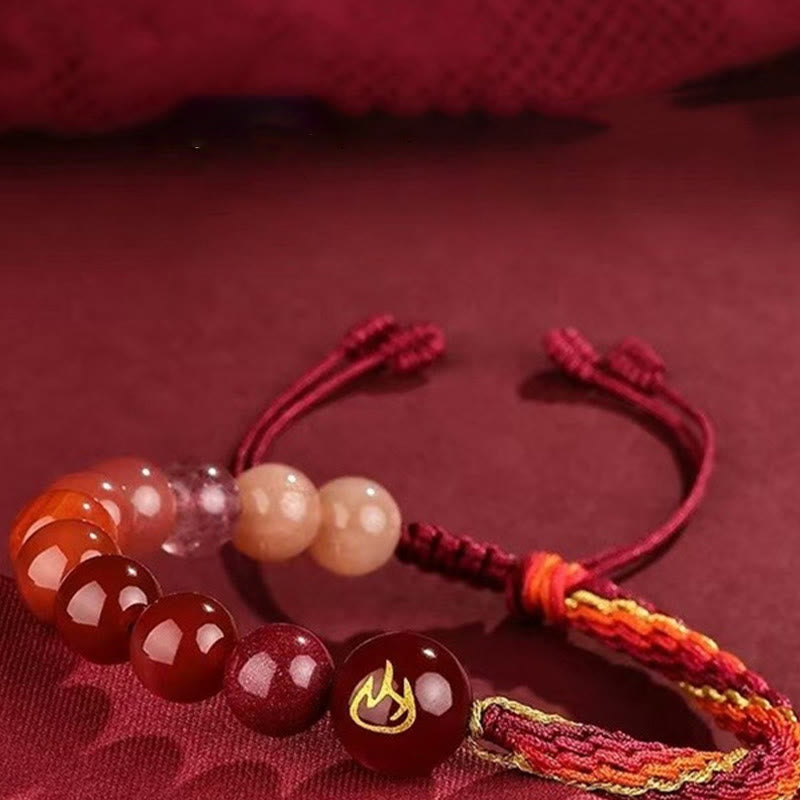 KarmaRipple's Five Elements Various Gemstone Agate Wealth Reincarnation Weave Braid Bracelet p16