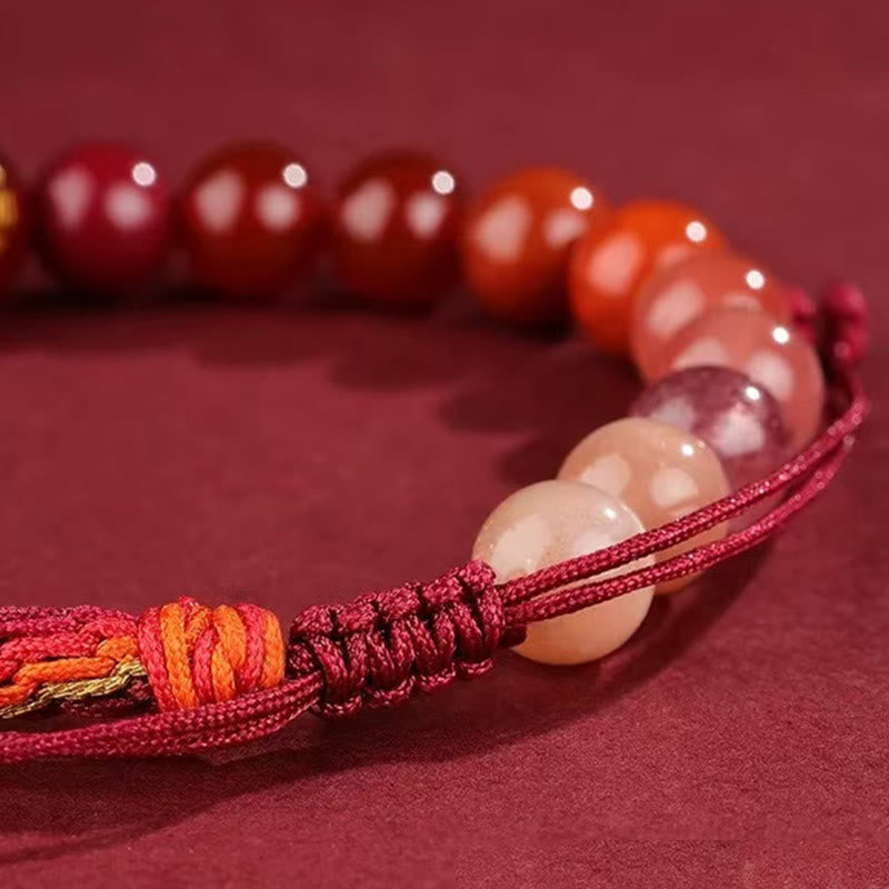 KarmaRipple's Five Elements Various Gemstone Agate Wealth Reincarnation Weave Braid Bracelet p20
