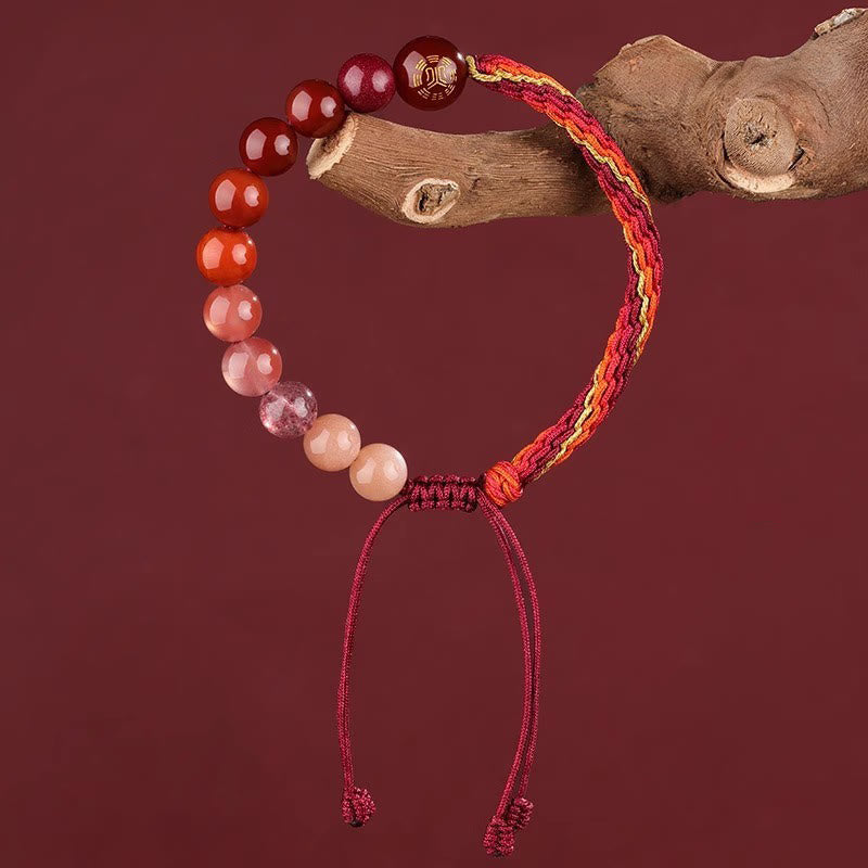 KarmaRipple's Five Elements Various Gemstone Agate Wealth Reincarnation Weave Braid Bracelet p15