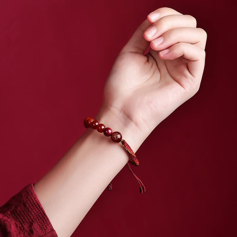 KarmaRipple's Five Elements Various Gemstone Agate Wealth Reincarnation Weave Braid Bracelet p17