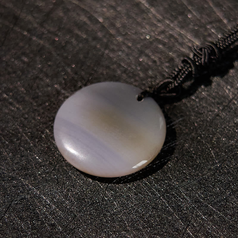 KarmaRipple's Vajra Dorje Sanskrit Pattern Authentic Various Gemstone Black Obsidian Fulfilment Pendant Necklace p32