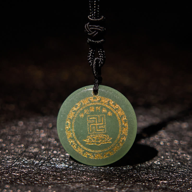 KarmaRipple's Swastika Lotus Pattern Authentic Various Gemstone Black Obsidian Purification Pendant Necklace p17