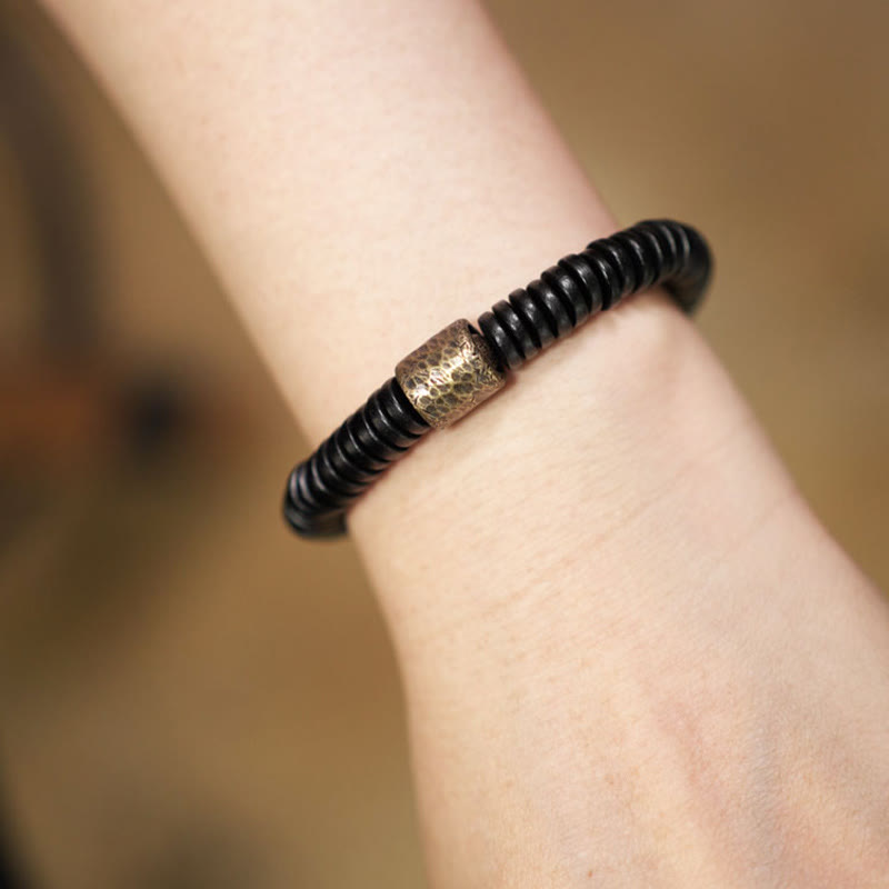 KarmaRipple's Ebony Wood Bronze Brass Calm Bracelet p10