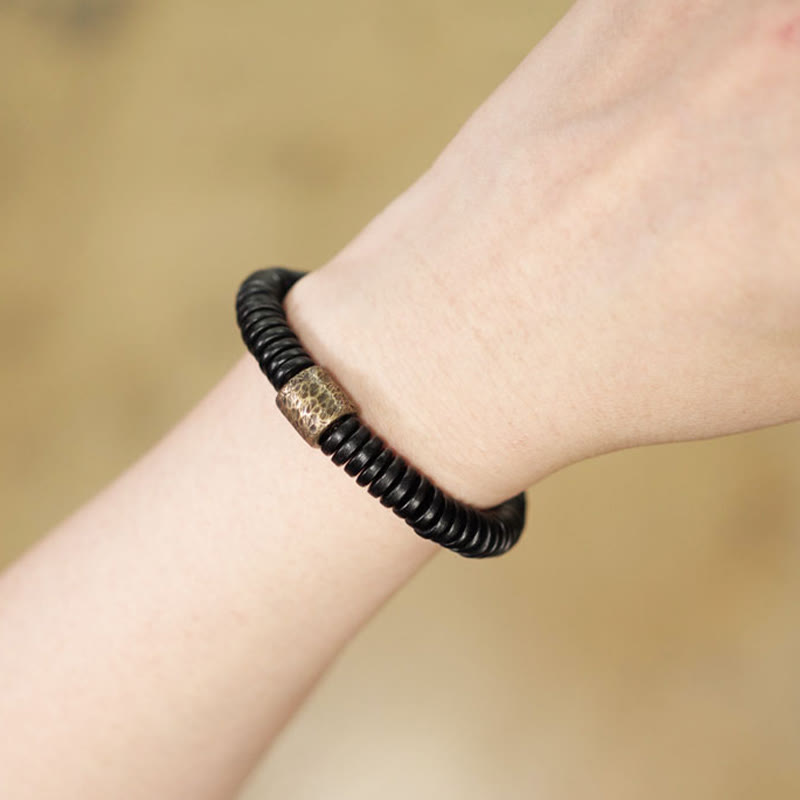 KarmaRipple's Ebony Wood Bronze Brass Calm Bracelet p12