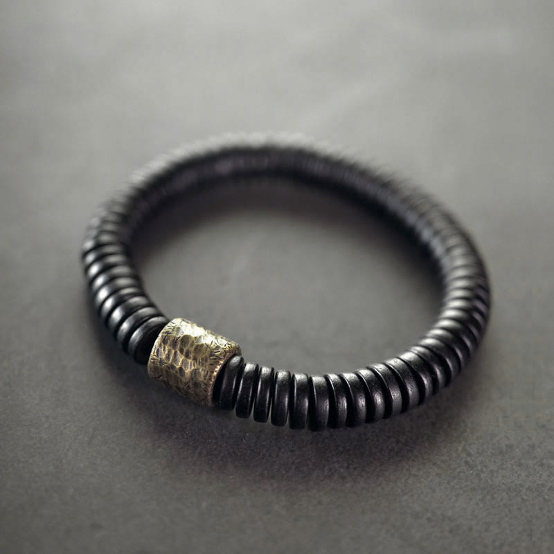 KarmaRipple's Ebony Wood Bronze Brass Calm Bracelet p1