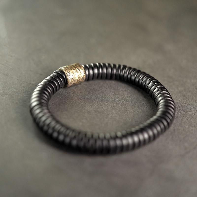 KarmaRipple's Ebony Wood Bronze Brass Calm Bracelet p4
