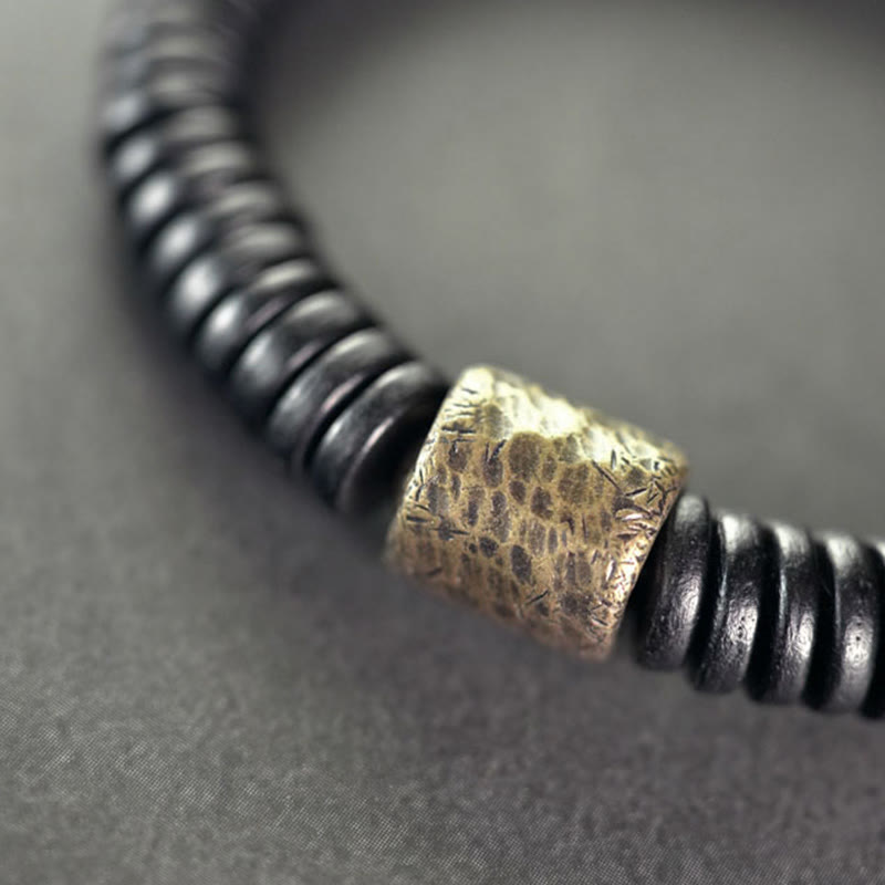 KarmaRipple's Ebony Wood Bronze Brass Calm Bracelet p3