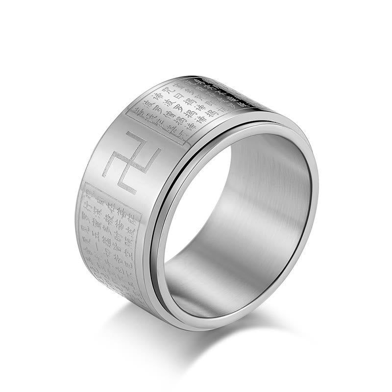 KarmaRipple's Heart Sutra Swastika Titanium Steel Fortune Rotatable Ring p12