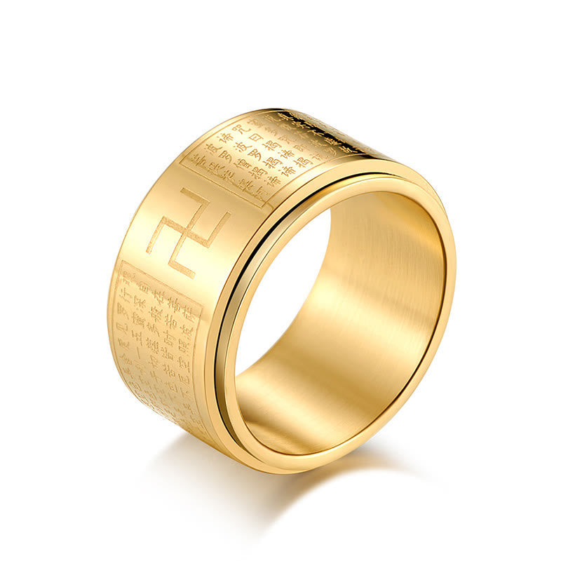 KarmaRipple's Heart Sutra Swastika Titanium Steel Fortune Rotatable Ring p5