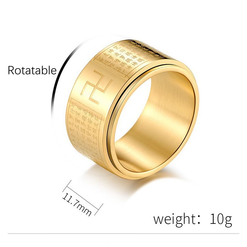 KarmaRipple's Heart Sutra Swastika Titanium Steel Fortune Rotatable Ring p6