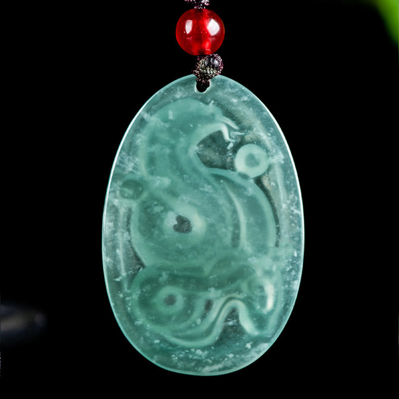 KarmaRipple's Authentic Jade Oval Year Of The Snake Fortune Pendant Necklace p4