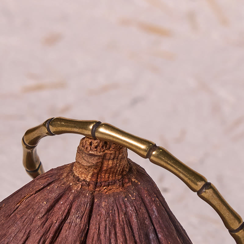 KarmaRipple's Bamboo Bronze Brass Fortune Strength Bracelet Bangle p4