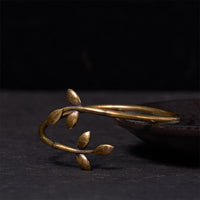 KarmaRipple's Fortunate Clover Bronze Brass Balancing Bracelet Bangle