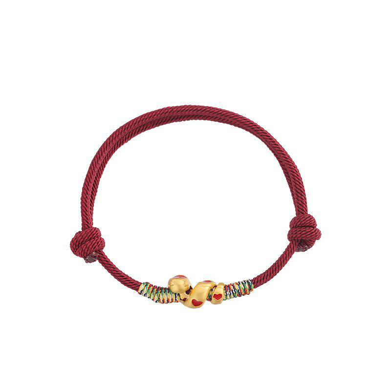 KarmaRipple's Red String Bronze Alloy Love Year Of The Snake Protection Woven Bracelet p10