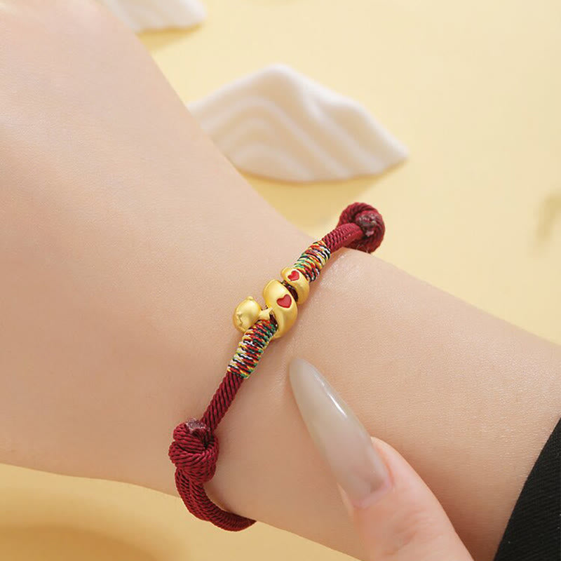 KarmaRipple's Red String Bronze Alloy Love Year Of The Snake Protection Woven Bracelet p9