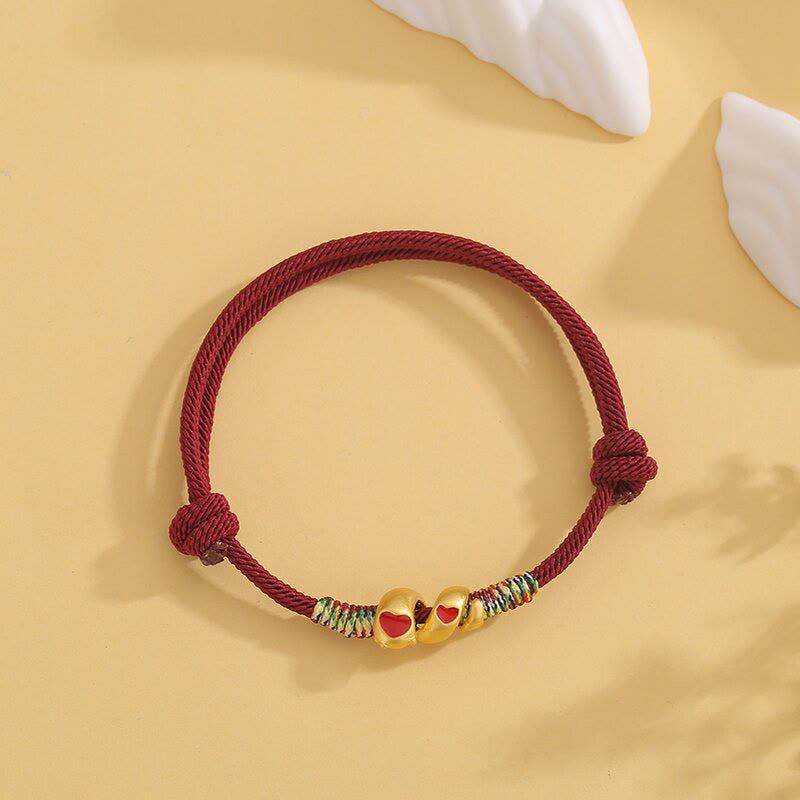 KarmaRipple's Red String Bronze Alloy Love Year Of The Snake Protection Woven Bracelet p1