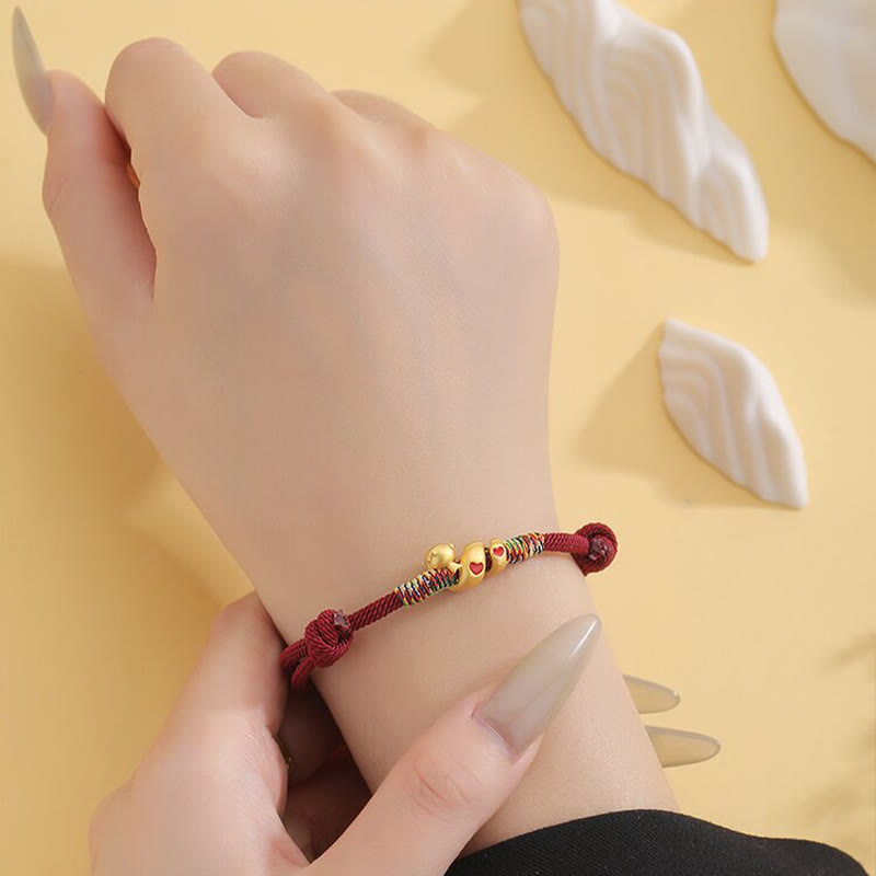 KarmaRipple's Red String Bronze Alloy Love Year Of The Snake Protection Woven Bracelet p8