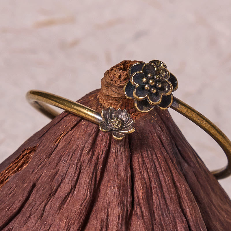 KarmaRipple's Peach Blossom Bronze Brass Balancing Bracelet Bangle p6