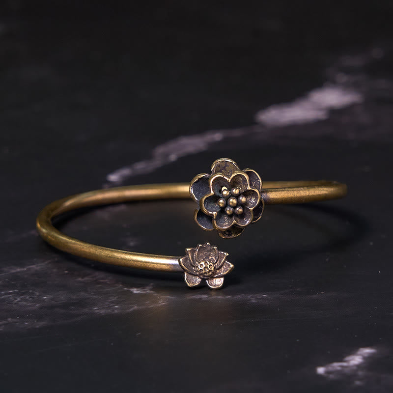KarmaRipple's Peach Blossom Bronze Brass Balancing Bracelet Bangle p3