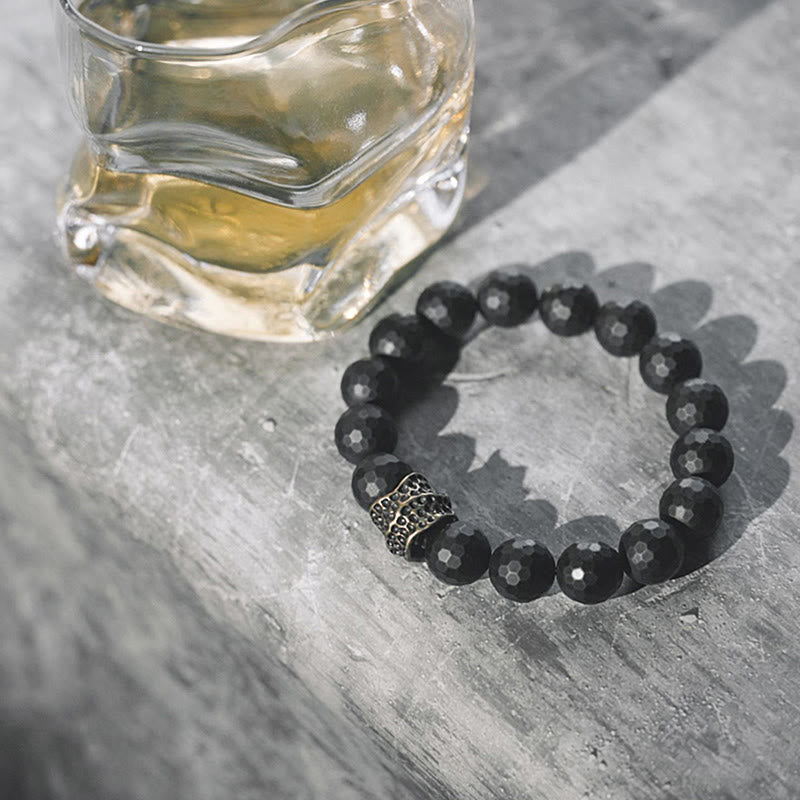 KarmaRipple's Matte Frosting Black Onyx Bronze Brass Protection Bracelet p9